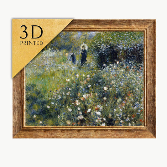 Renoir Woman with Parasol 3D Textured Print: Impressionist Art