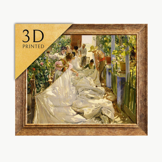 Joaquin Sorolla: Sewing the Sail - 3D Textured Art Print