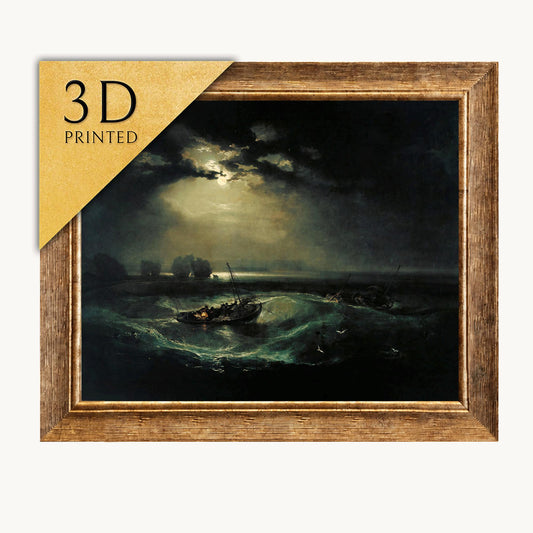 J.M.W. Turner Fishermen at Sea 3D Print: Textured Oil Painting Reproduction