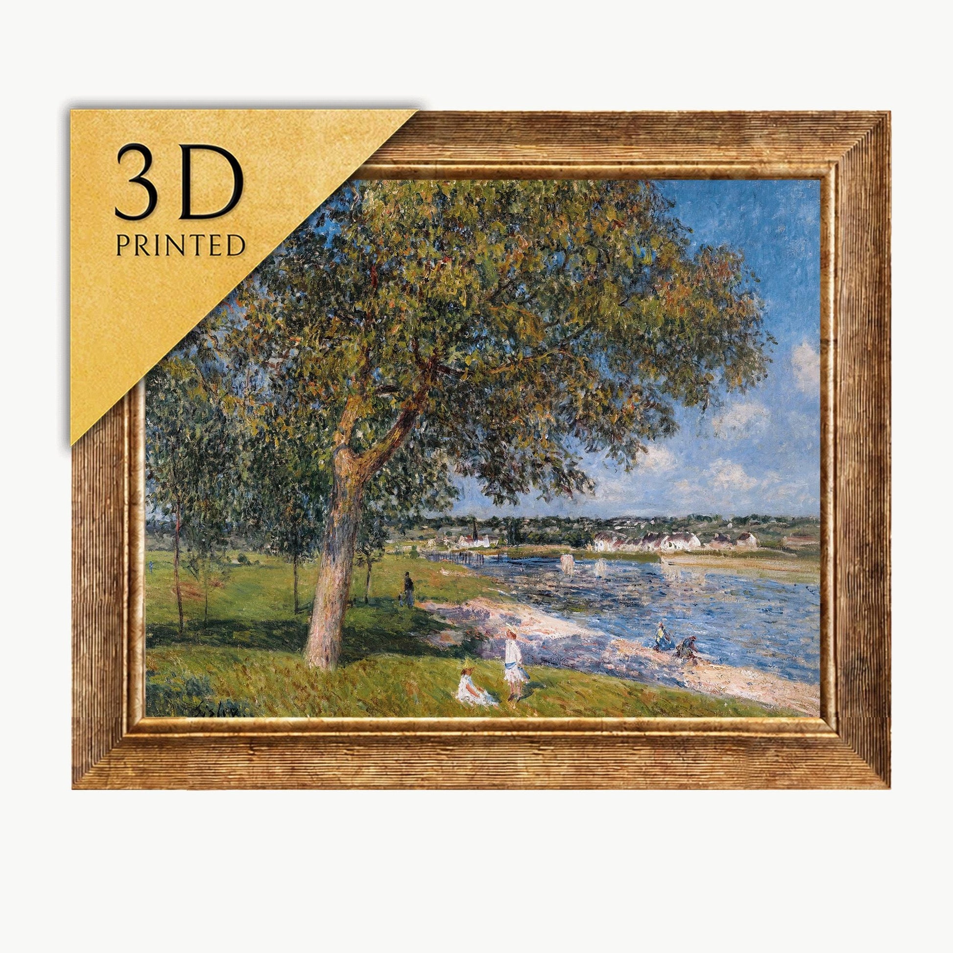Alfred Sisley Print: Un Noyer Dans La Prairie De Thomery, 3D Textured Art