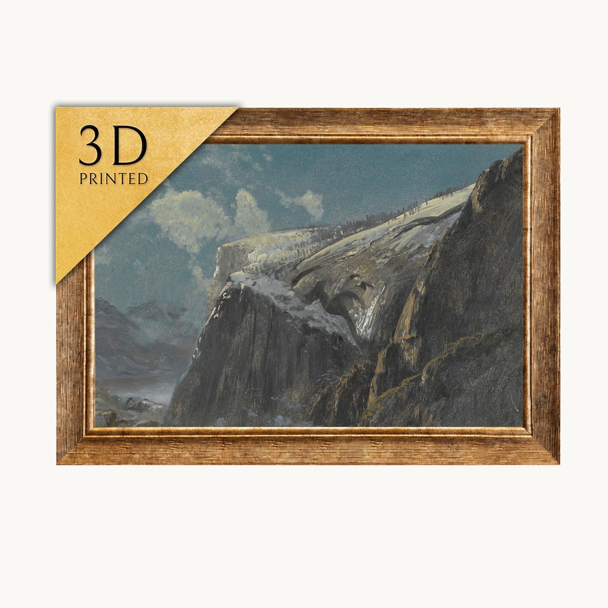 Albert Bierstadt Mountainscape Print: Textured 3D Reproduction