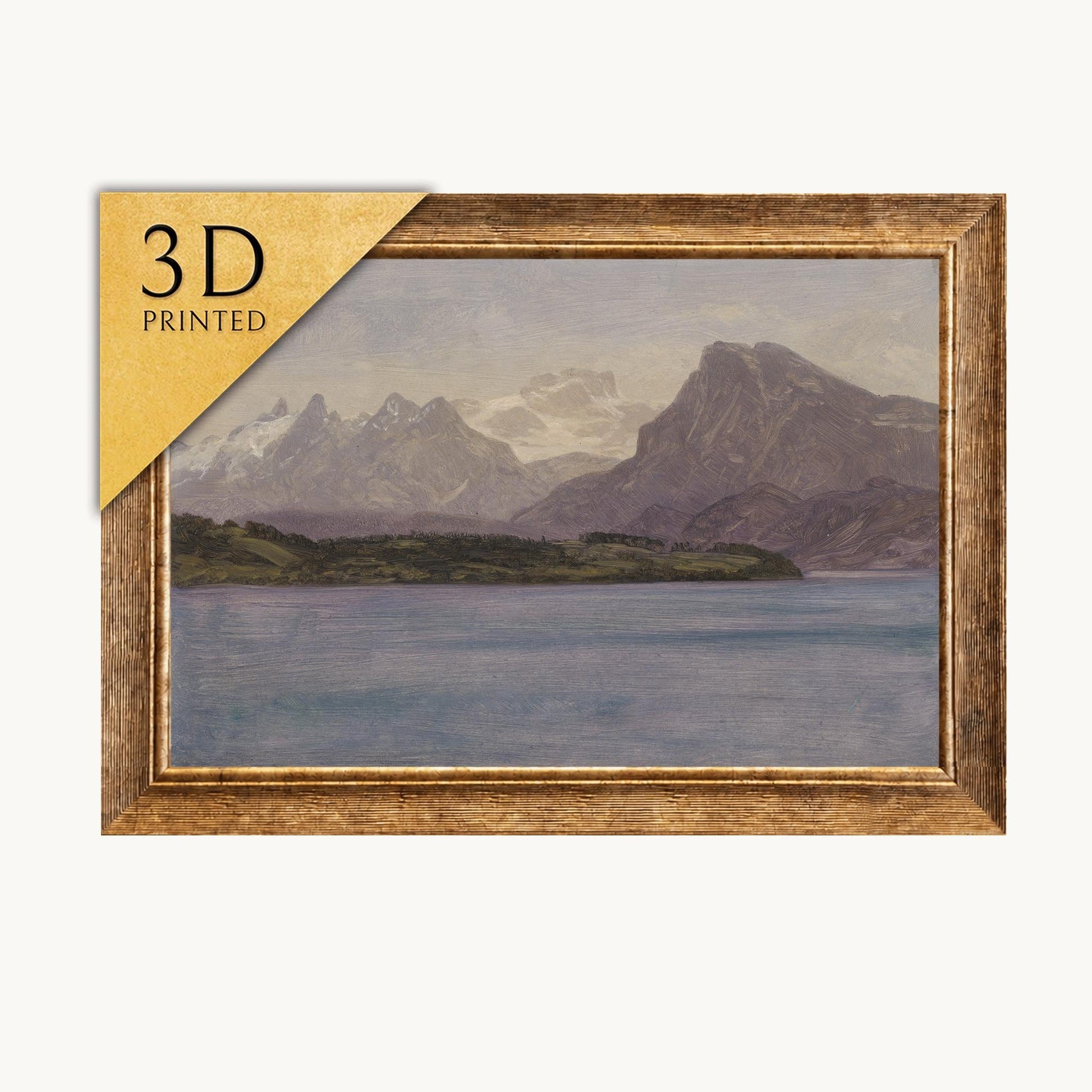 Alaskan Coast Range Print: Albert Bierstadt 3D Textured Oil Painting