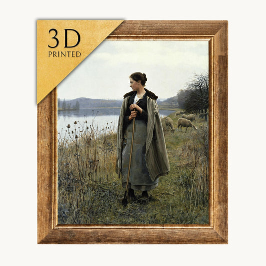 Daniel Ridgway Knight Print: The Shepherdess of Rolleboise, 3D Textured Art