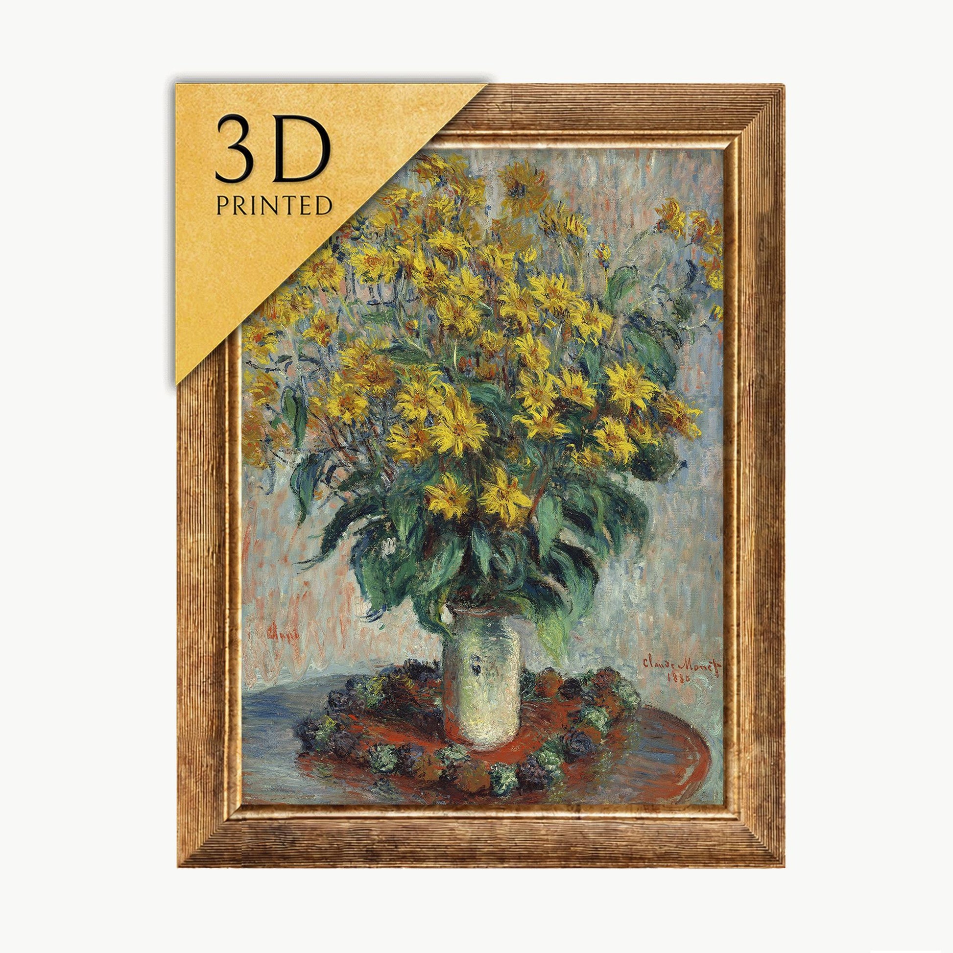 Monet Jerusalem Artichoke Flowers: 3D Textured Print