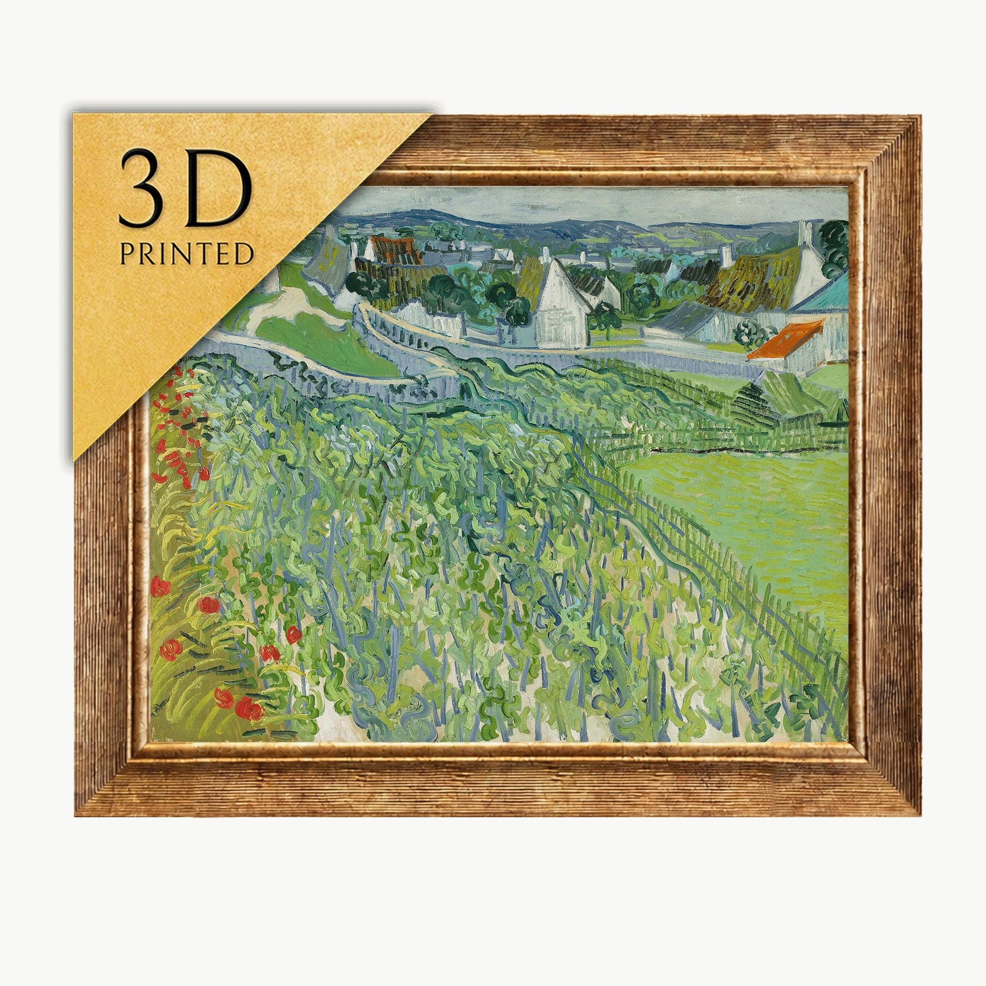Van Gogh Vineyards at Auvers: 3D Textured Print