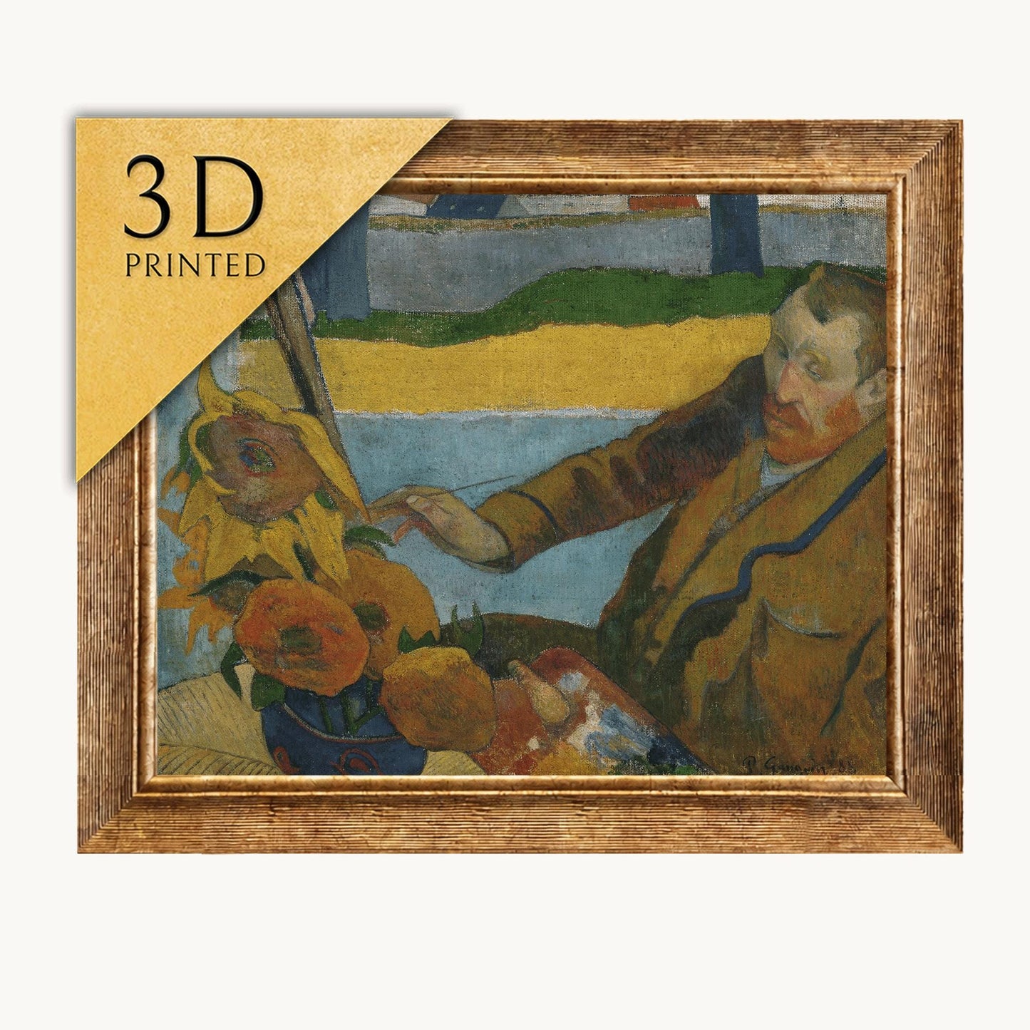 Van Gogh Sunflowers Painting: 3D Textured Print