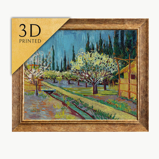 Van Gogh Orchard Print: 3D Textured Brushstrokes