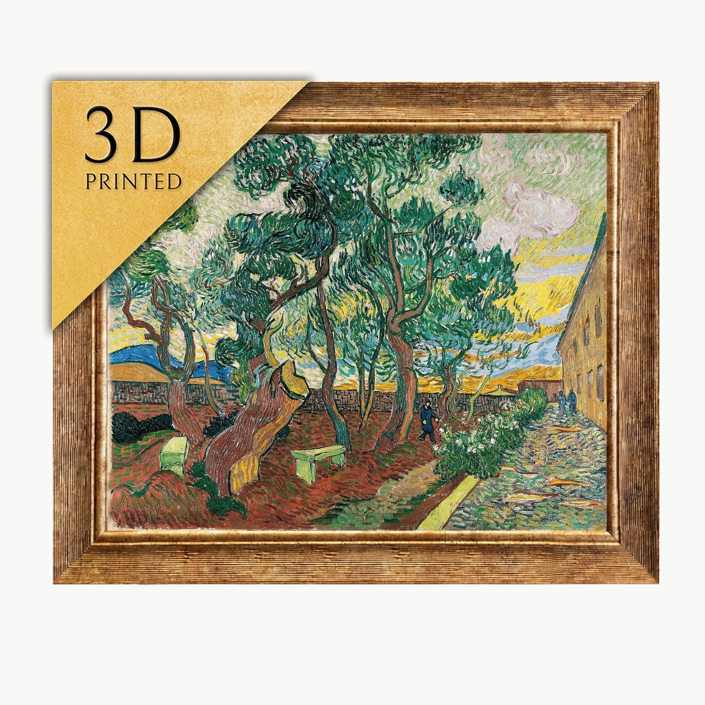 Van Gogh Print: The Garden of Saint Paul Hospital, 3D Textured Art