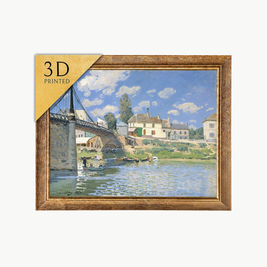 Alfred Sisley 'The Bridge' 3D Textured Print: Impressionist Painting