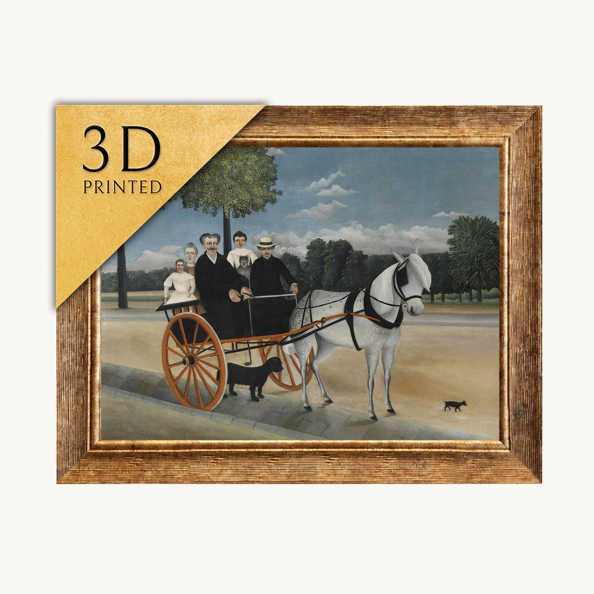 Henri Rousseau Print: La Carriole du père Junier, 3D Textured Art