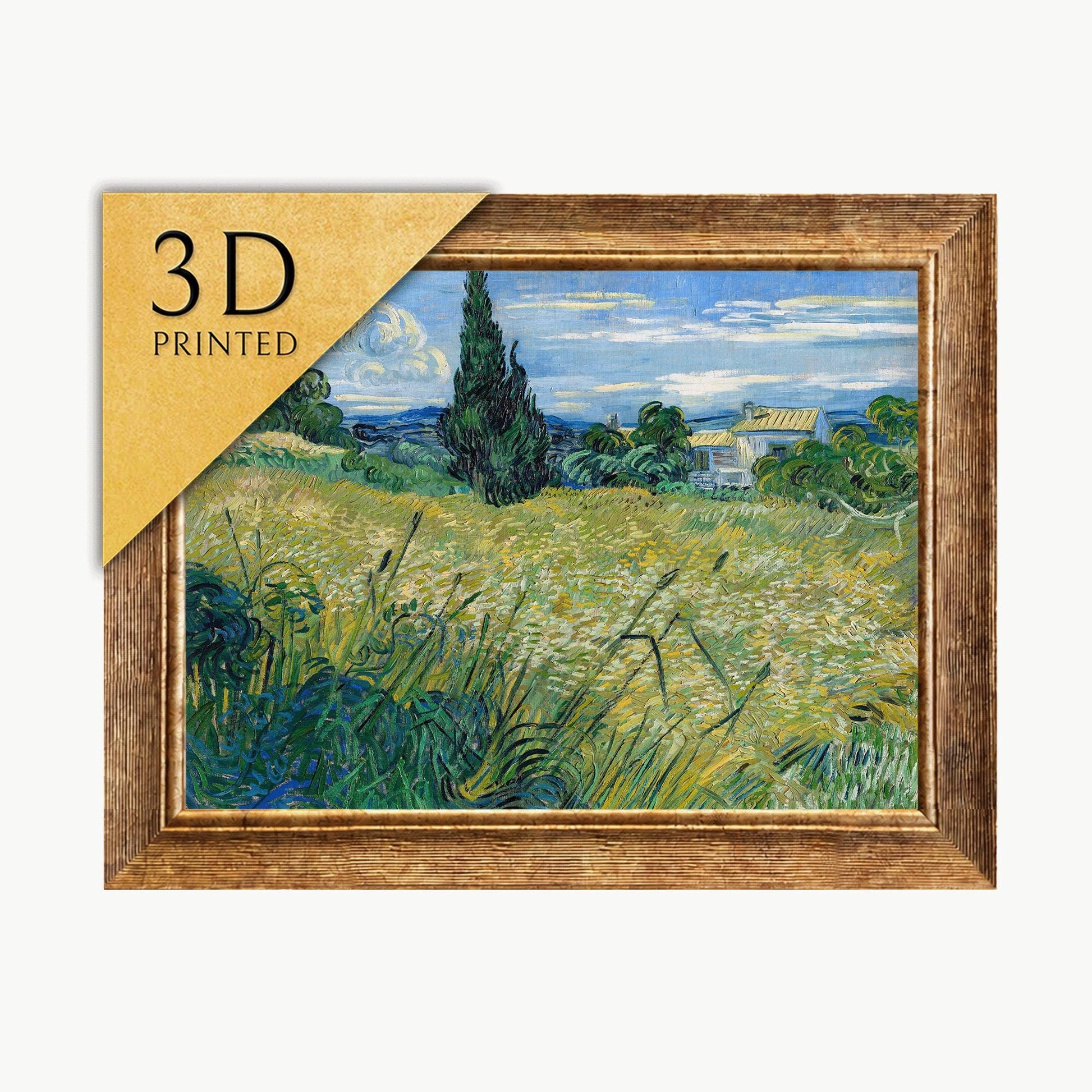 Van Gogh Green Wheat Field 3D Print: Textured Brushstrokes
