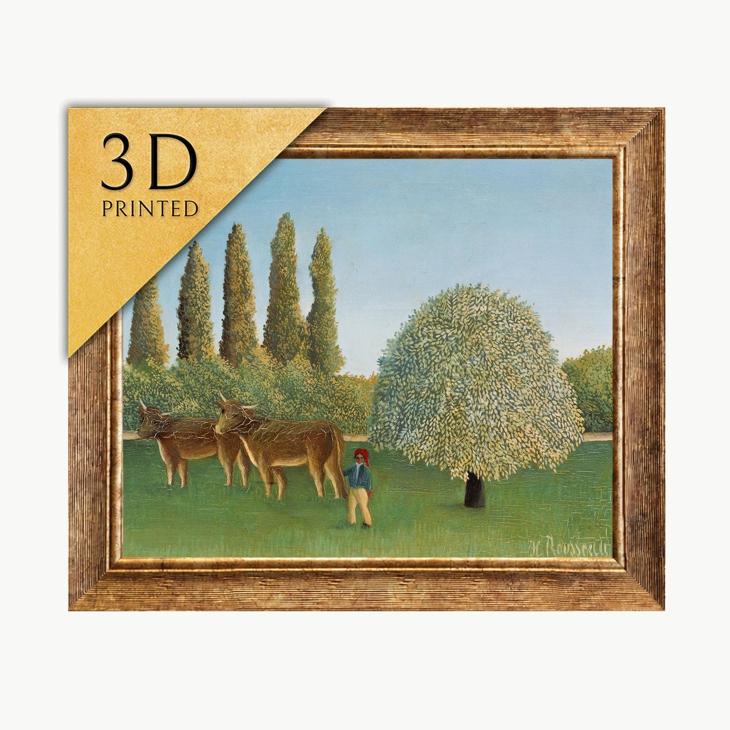 Henri Rousseau Meadowland 3D Print: Textured Oil Painting Reproduction