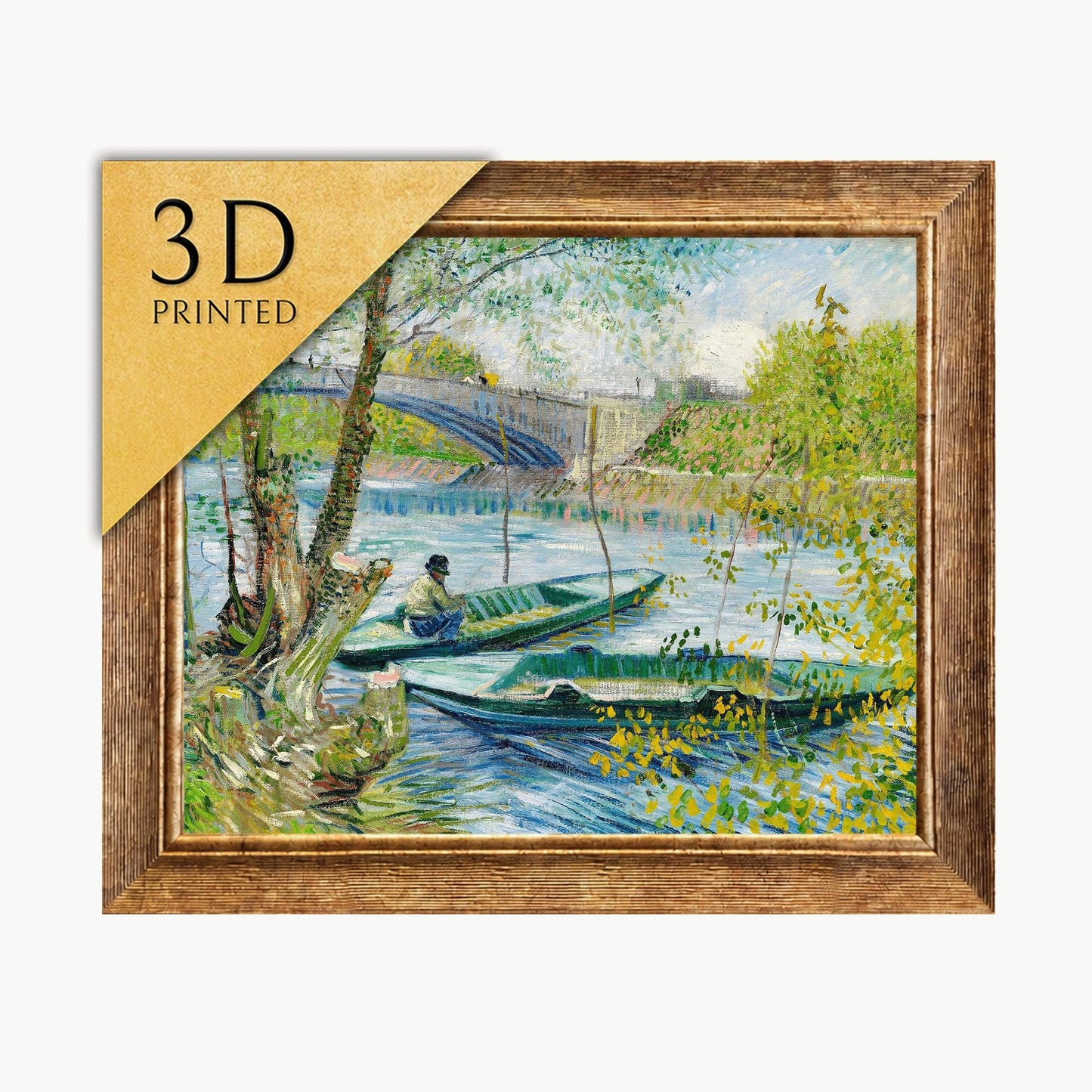 Van Gogh: Fishing in Spring - 3D Textured Art Print