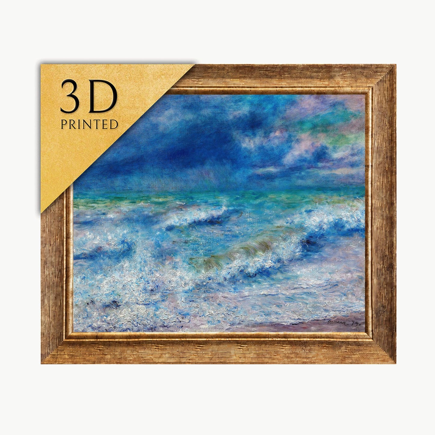 Renoir Seaspace 3D Print: Textured Impressionist Seascape Art
