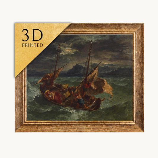 3D Printed "Christ on the Sea of Galilee" by Delacroix: Textured Oil Painting Reproduction