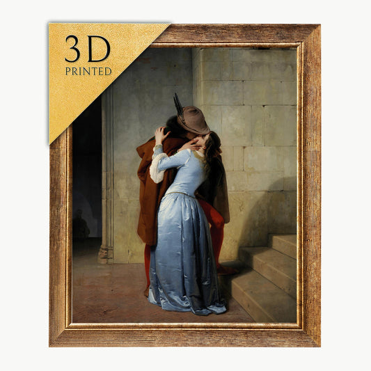 El Beso 3D Print: Francesco Hayez Textured Oil Painting Reproduction