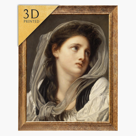 Jean Baptiste Greuze: Head of a Young Woman - 3D Printed Textured Art