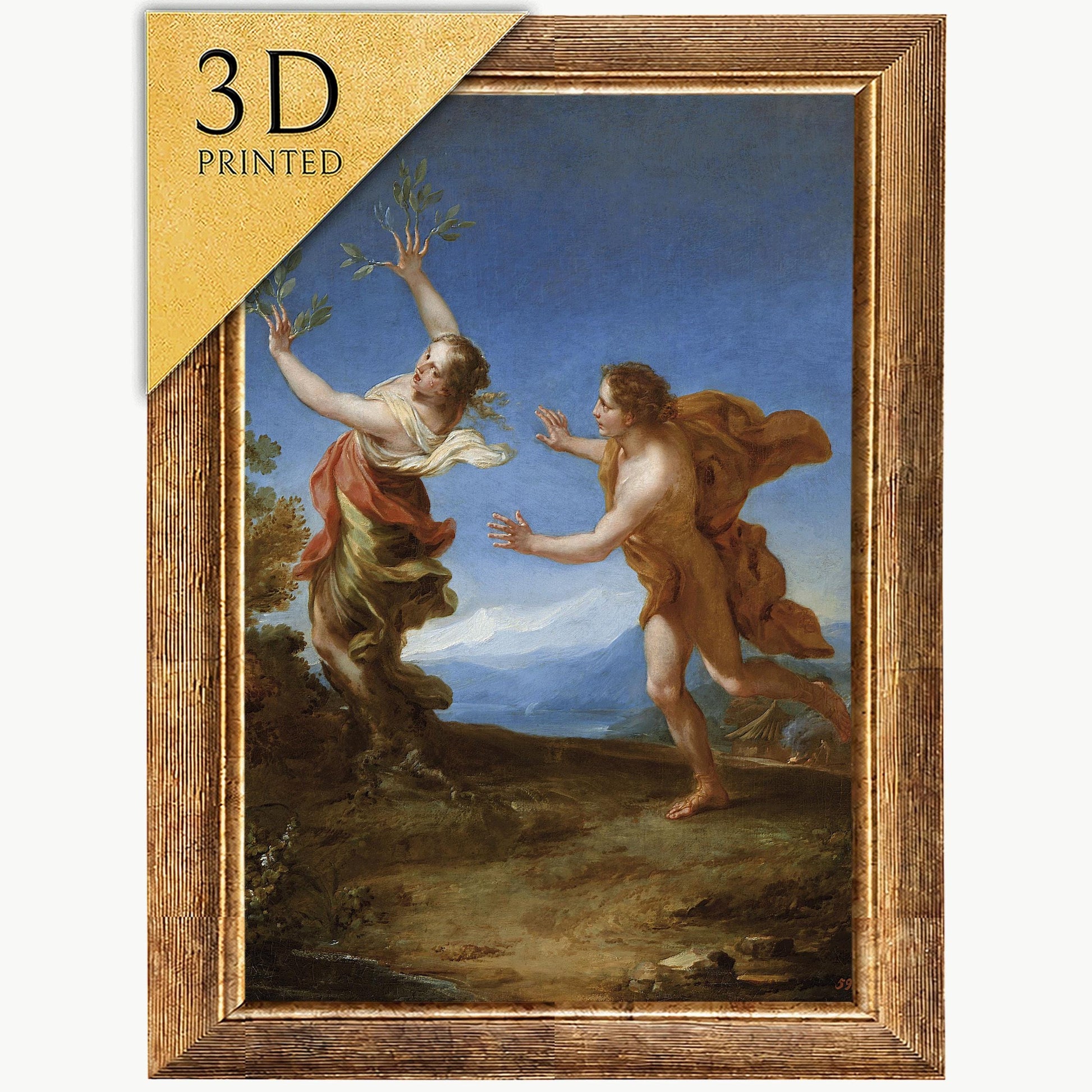 Apollo and Daphne 3D Print by Benedetto Luti: Textured Oil Painting Reproduction