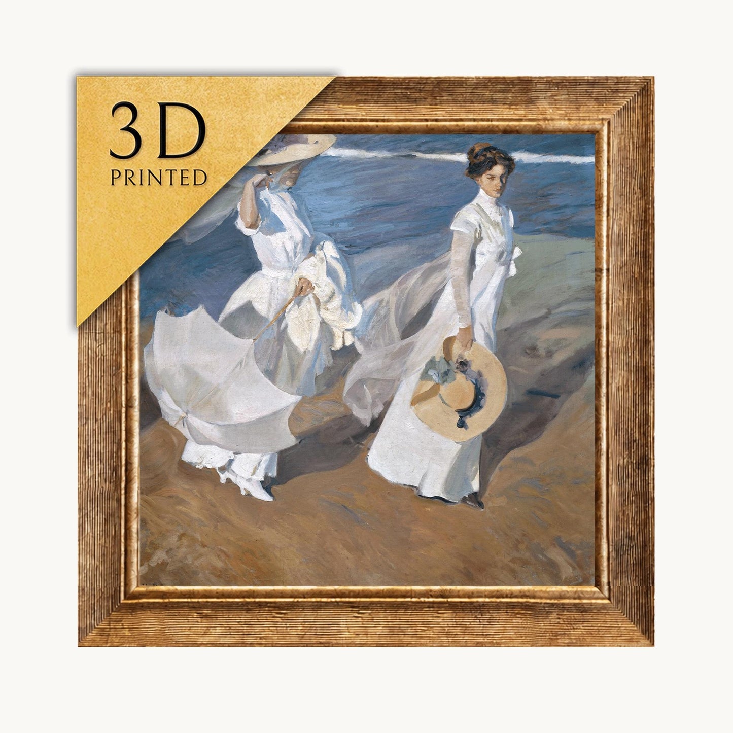 Joaquin Sorolla Seashore Print: 3D Textured Vintage Art