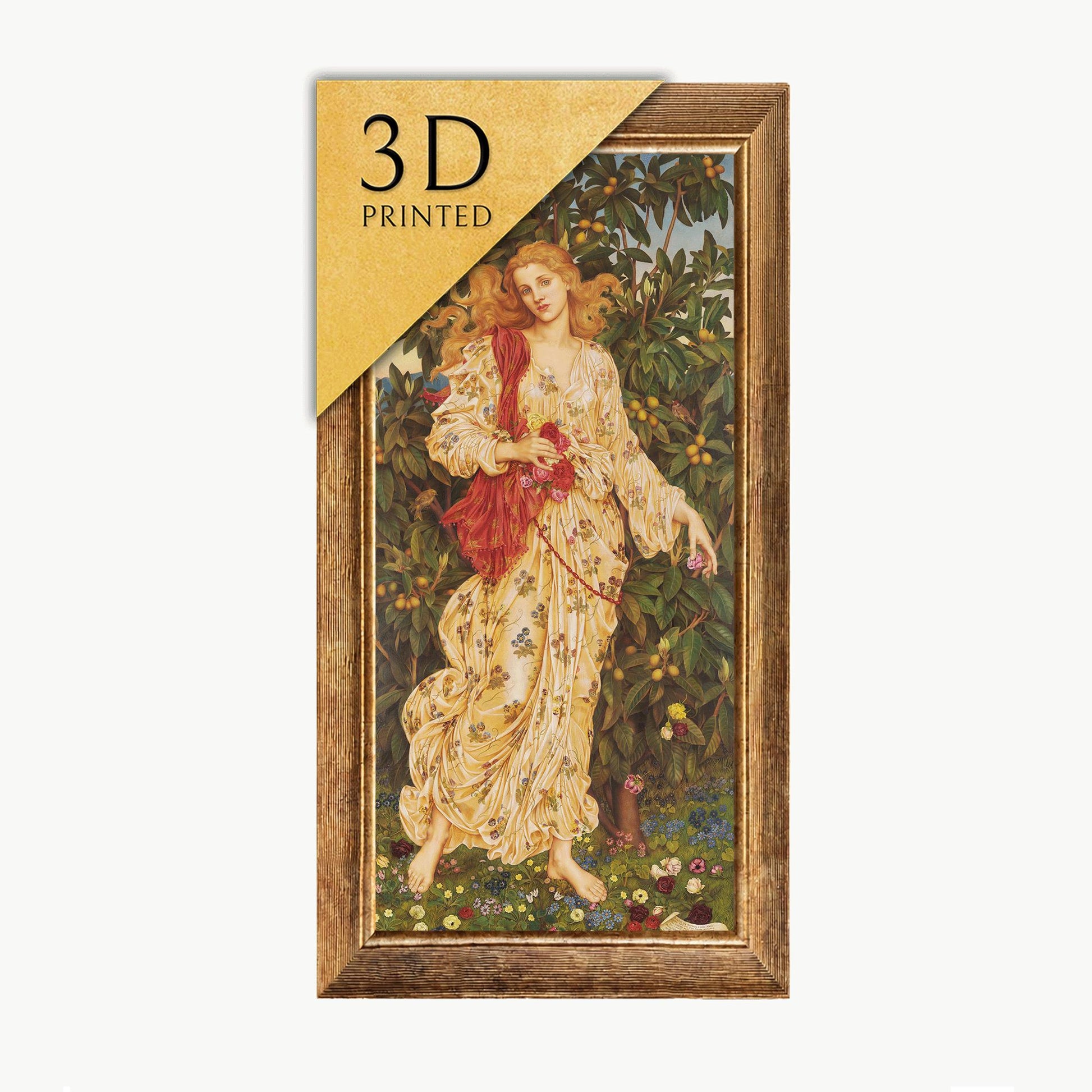Flora by Evelyn De Morgan: 3D Textured Art Print