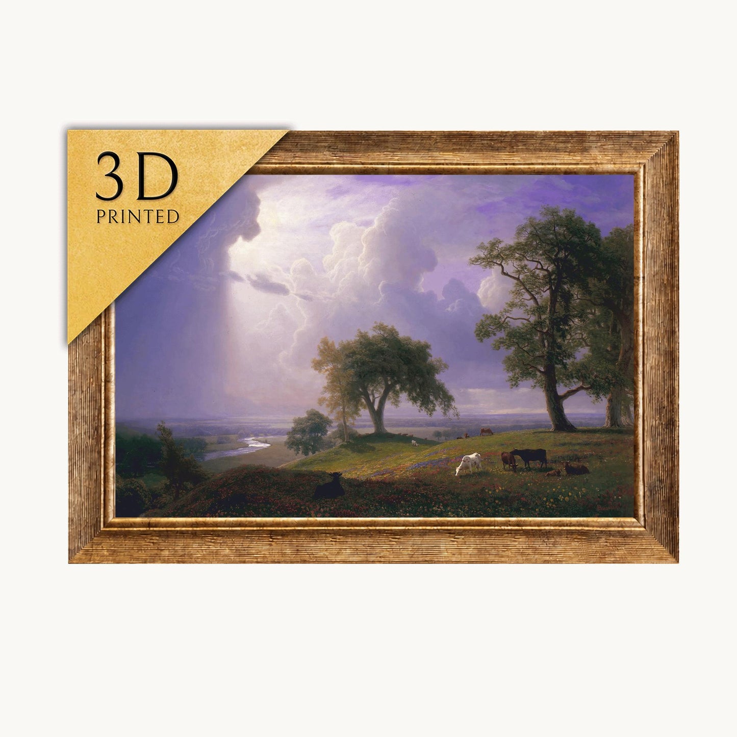 Albert Bierstadt California Spring 3D Print: Textured Oil Painting Reproduction