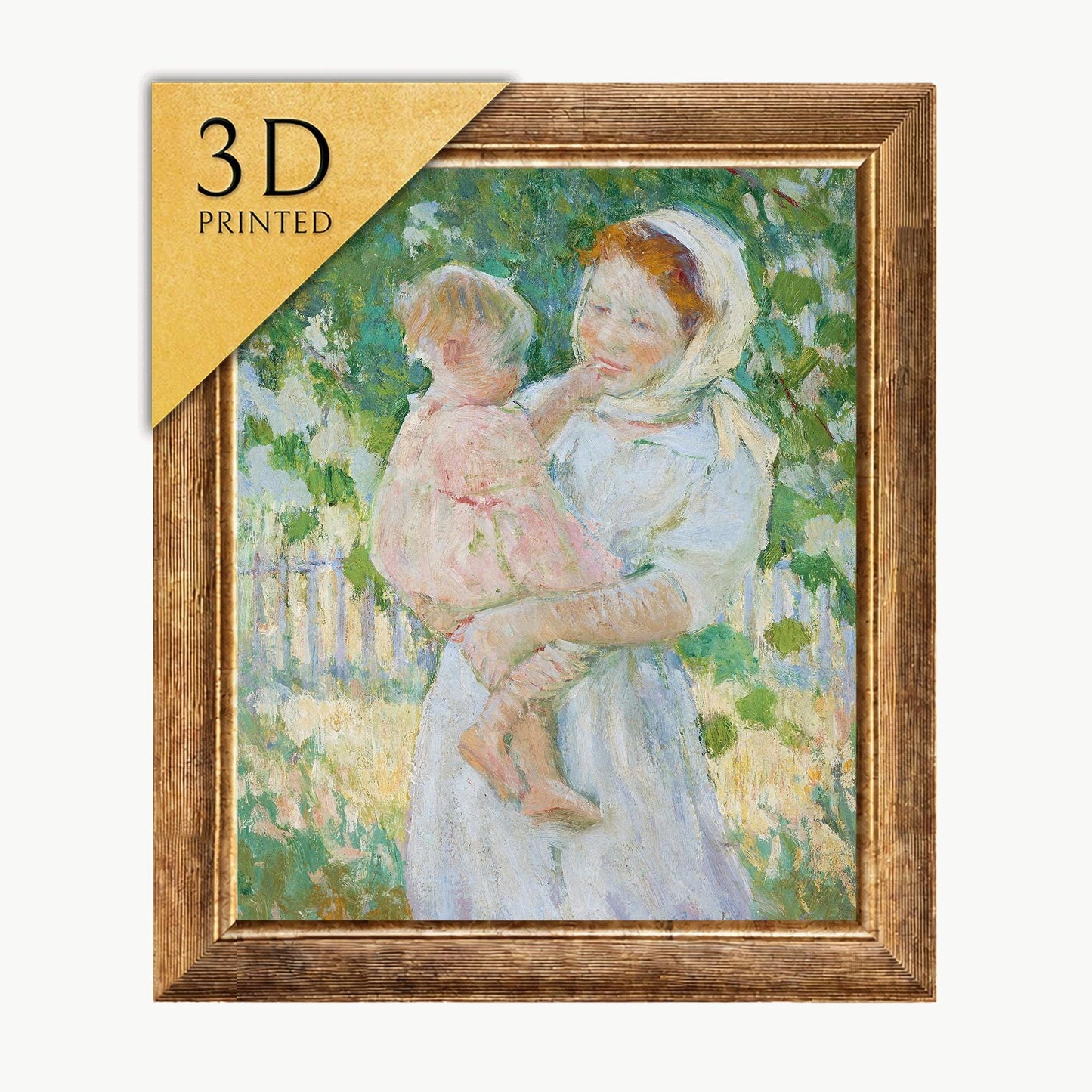 Ada Walter Shulz 'Mother and Child' 3D Print: Textured Oil Painting Replica
