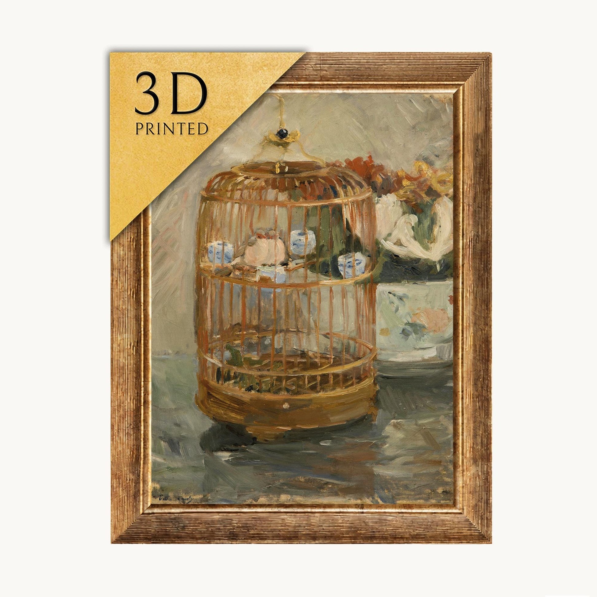 Berthe Morisot - The Cage: 3D Textured Art Print