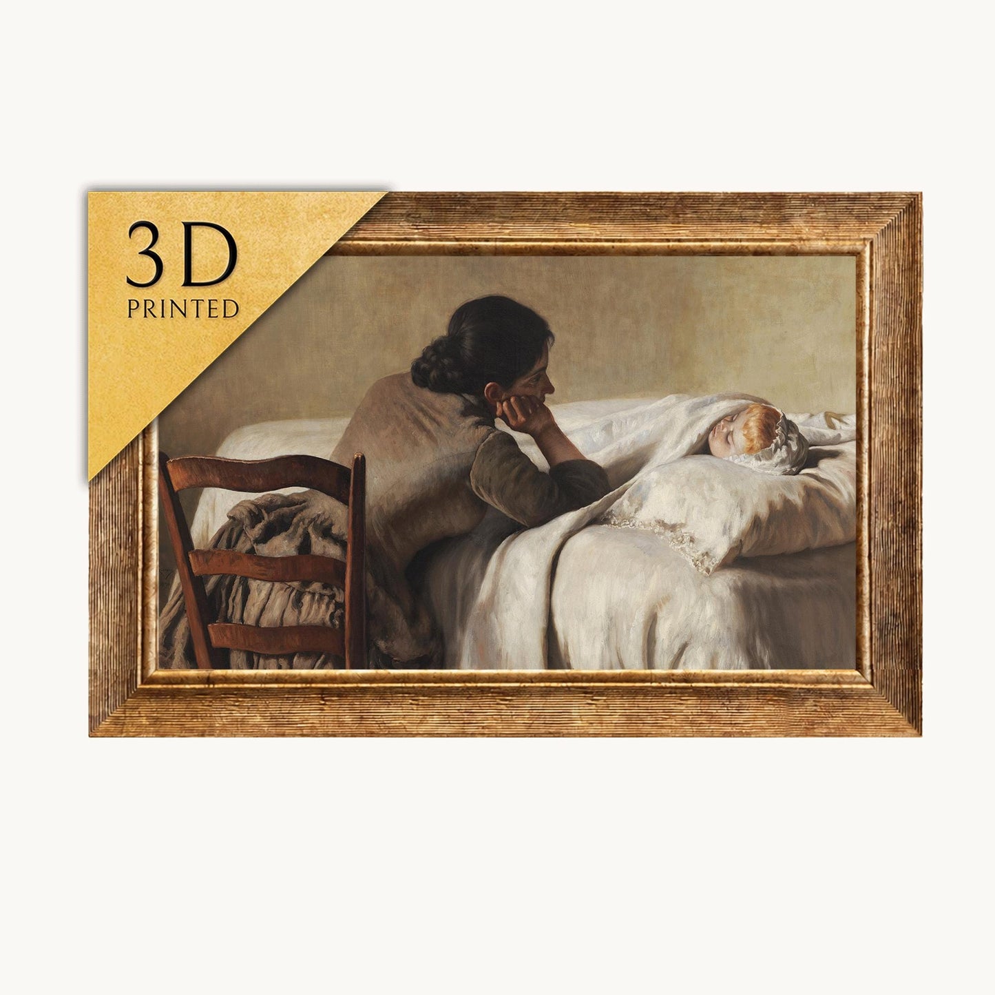Luigi Di Giovanni: A Mother Watching Over Her Child - 3D Printed Textured Art