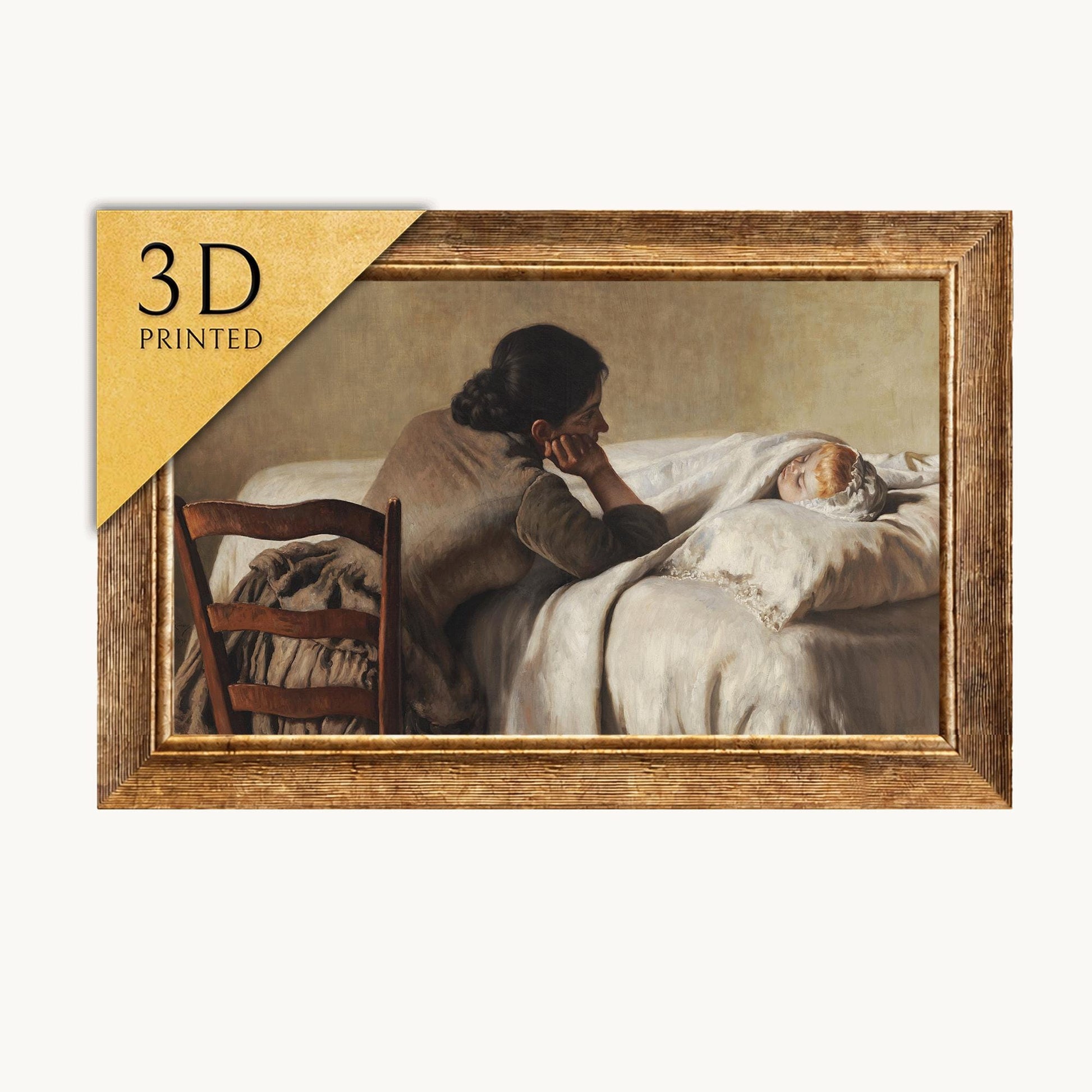 Luigi Di Giovanni: A Mother Watching Over Her Child - 3D Printed Textured Art