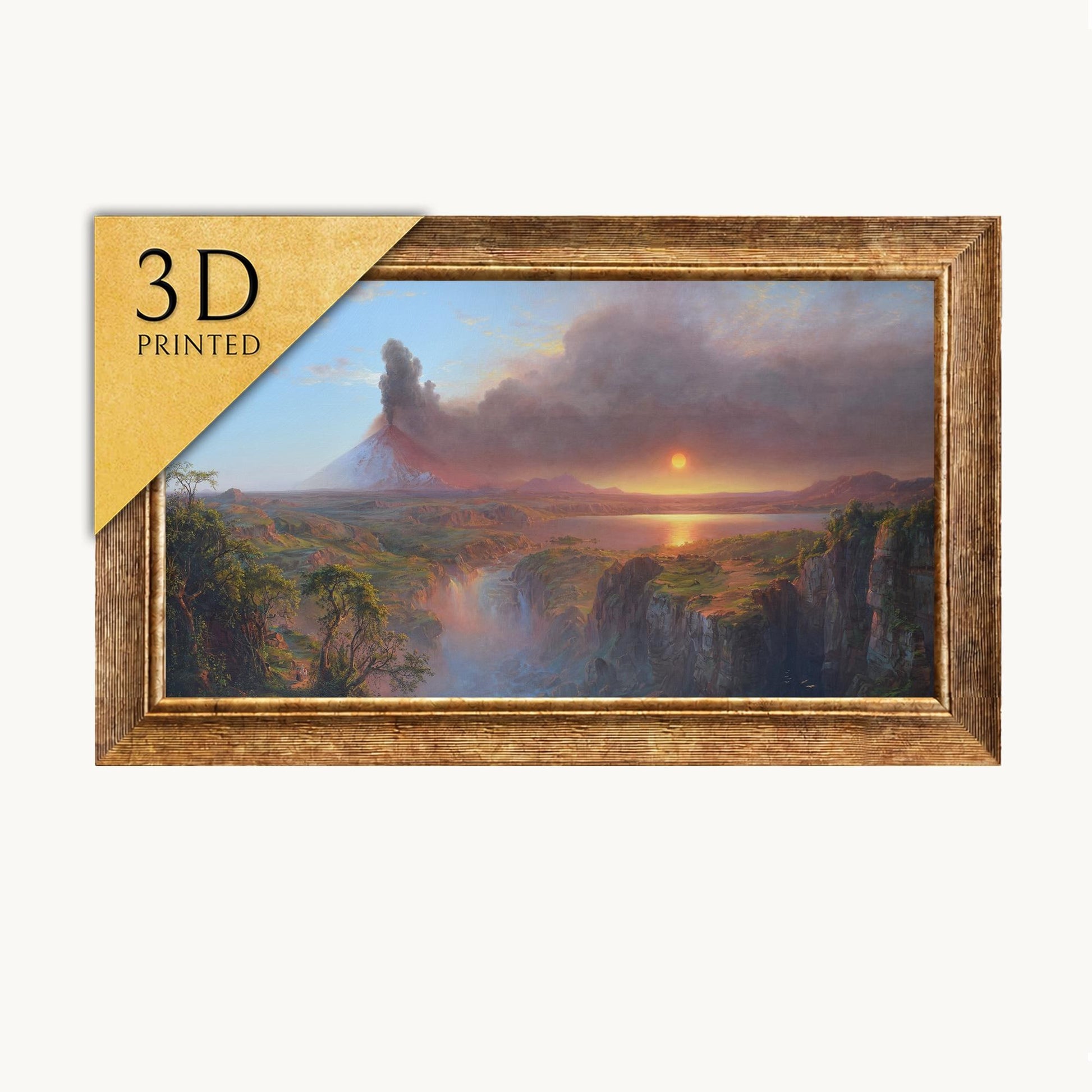 Cotopaxi Sunset Art Print: 3D Textured Oil Painting Reproduction