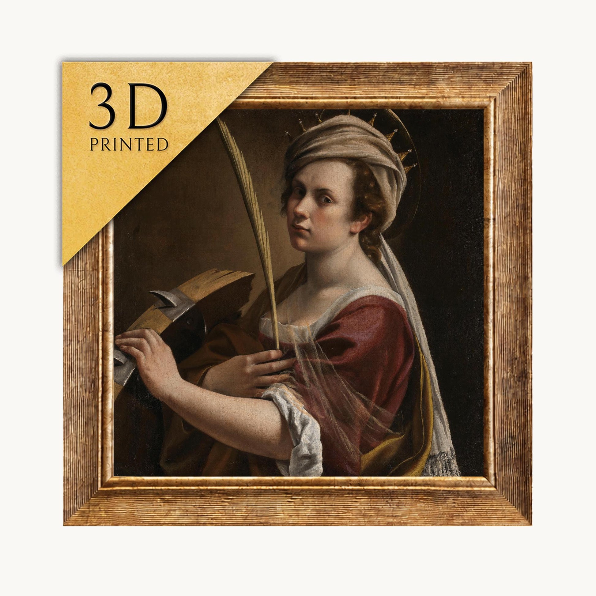Artemisia Gentileschi - Saint Catherine Portrait: 3D Textured Print