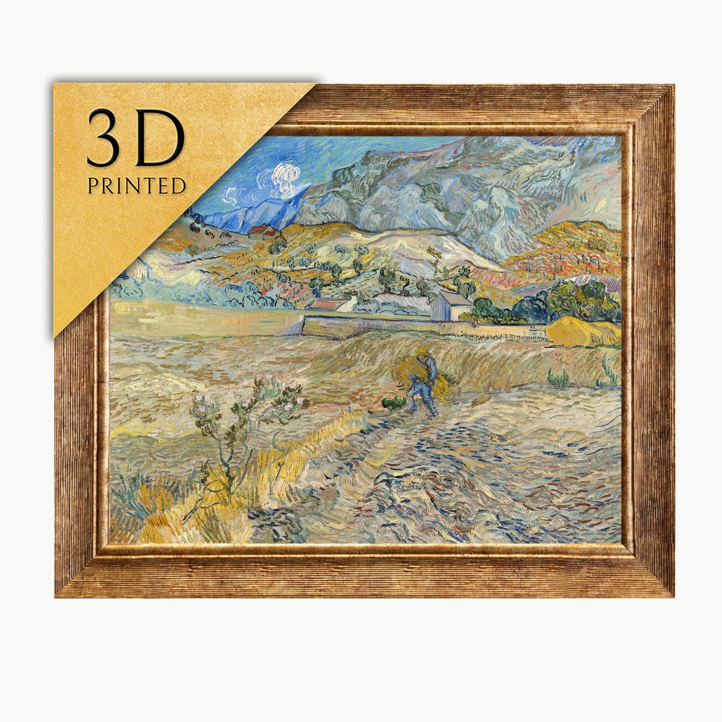 Van Gogh - Landscape at Saint Remy: 3D Textured Art Print