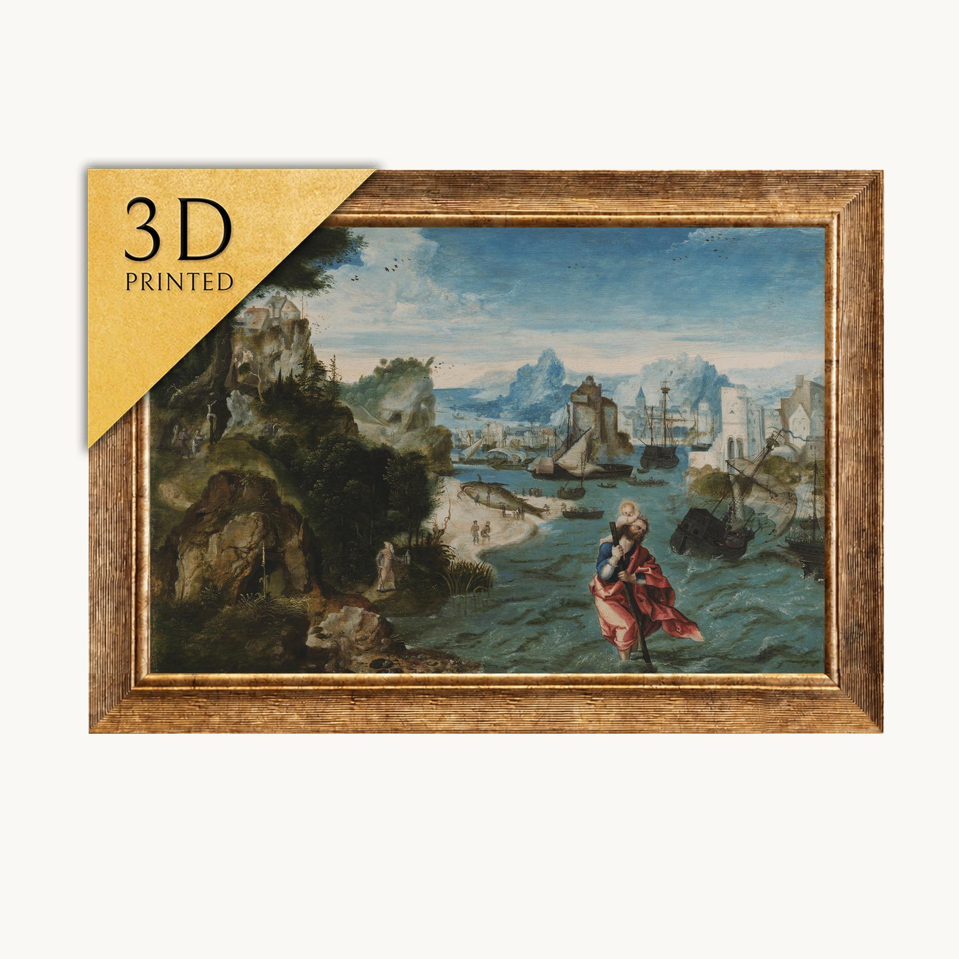 Saint Christopher Landscape: Herri met de Bles, 3D Printed Art