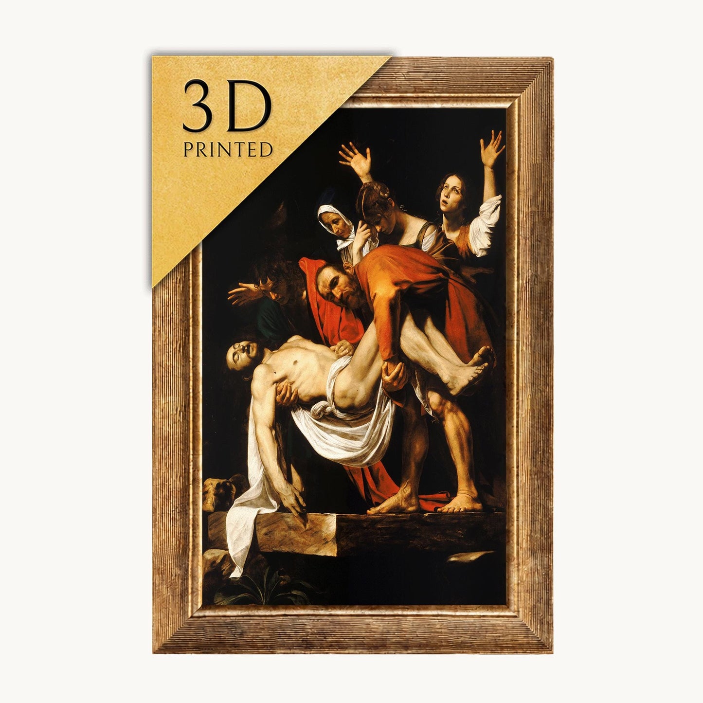 Caravaggio's Entombment of Christ: 3D Textured Art Print