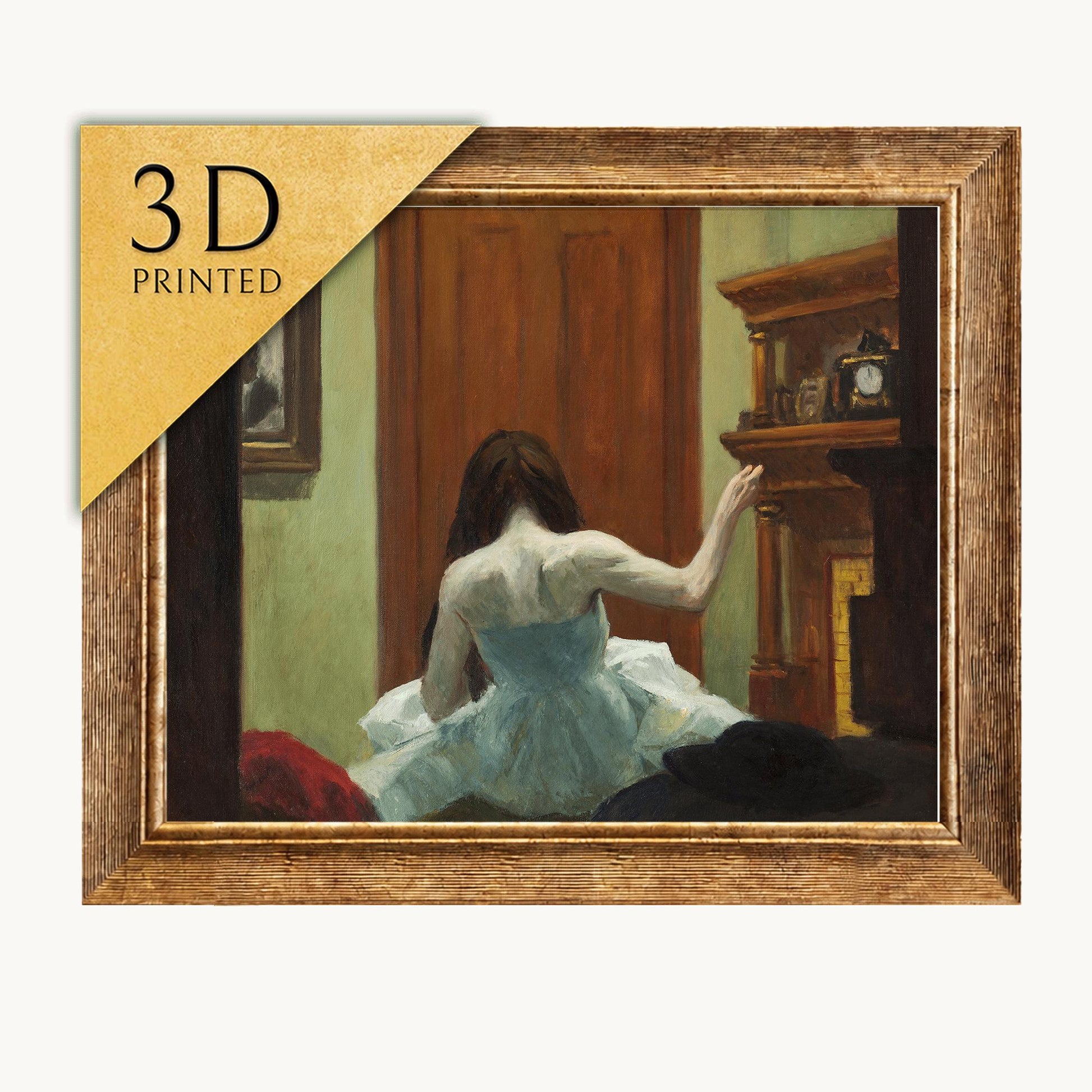 Edward Hopper New York Interior 3D Print: Textured Brushstrokes