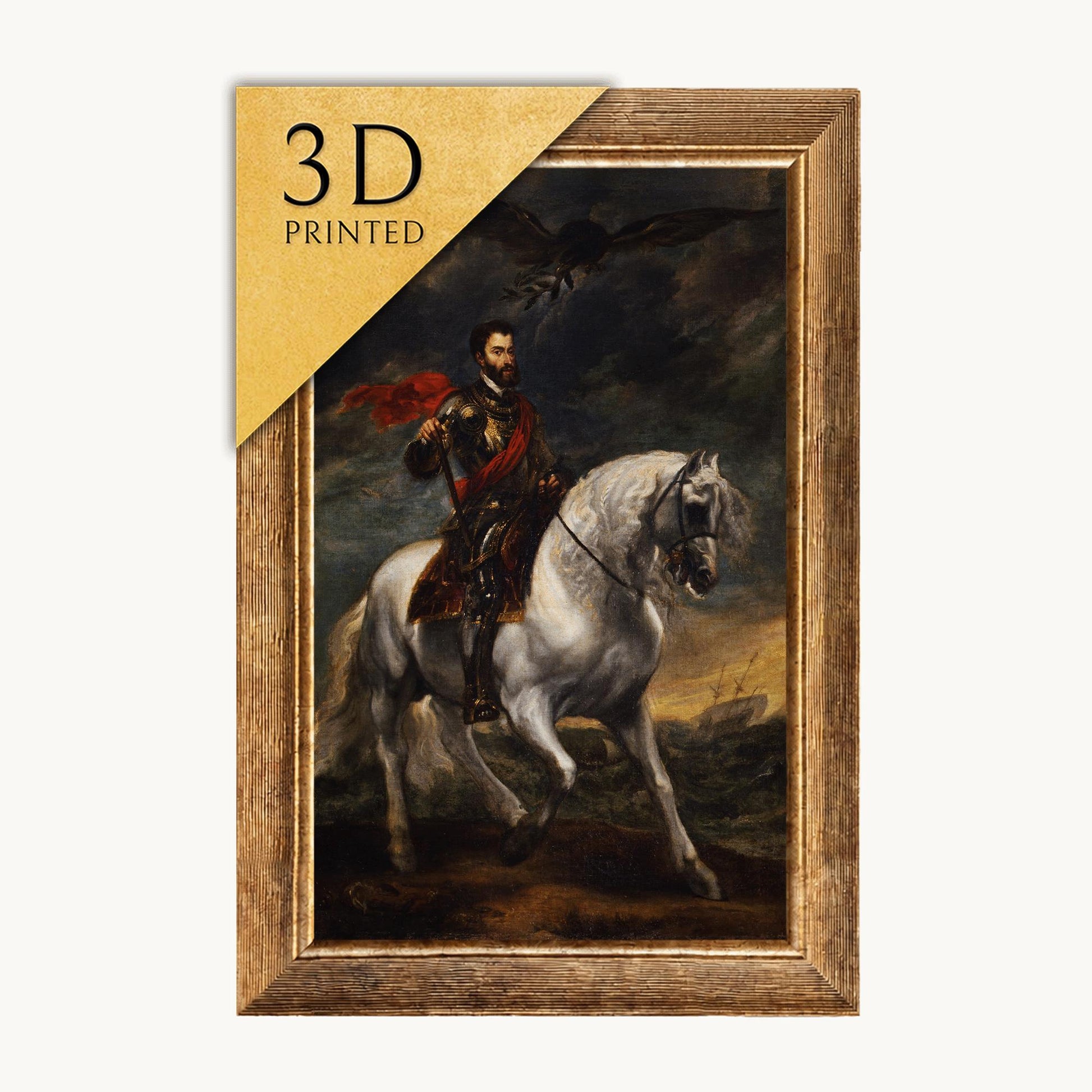 Charles V Portrait: Anthony van Dyck, 3D Textured Print