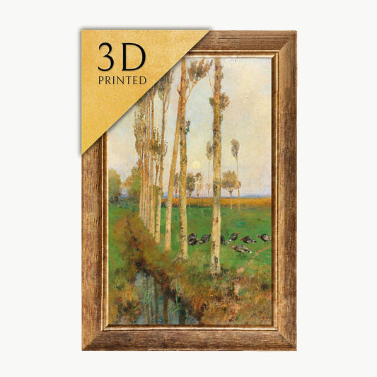 Marie Egner Painting: Poplar Avenue with Turkeys, 3D Printed Texture