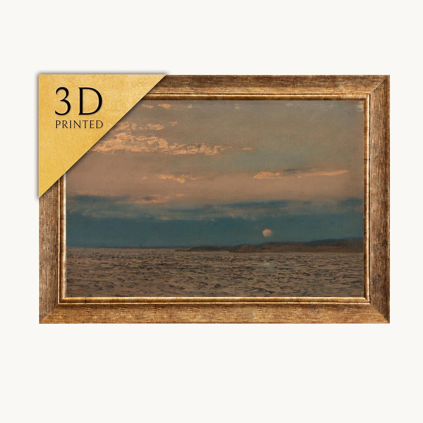 Amaldus Nielsen Seascape Painting: 3D Textured Print