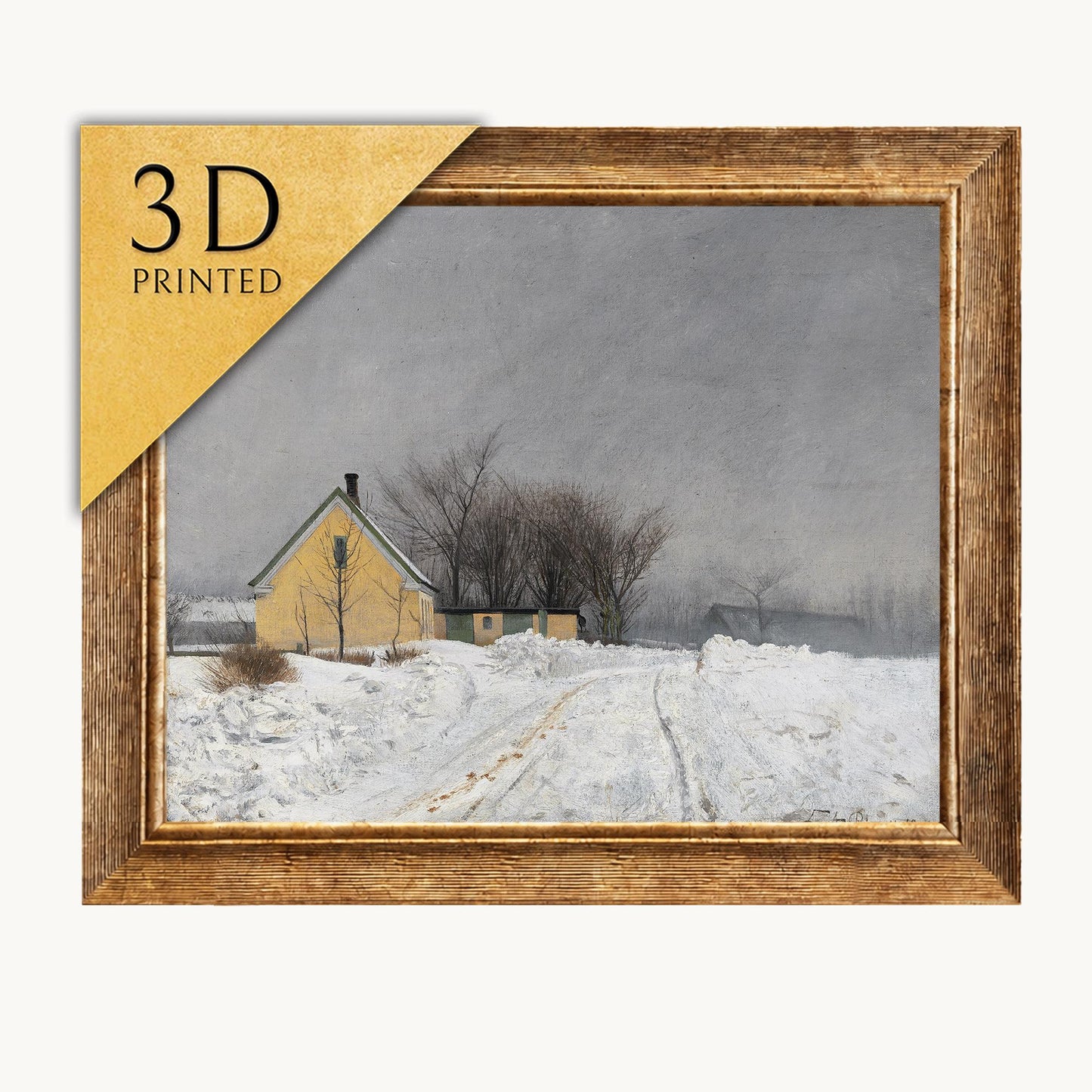 Foggy Winter Day 3D Print: Textured Brushstrokes Art by La Ring