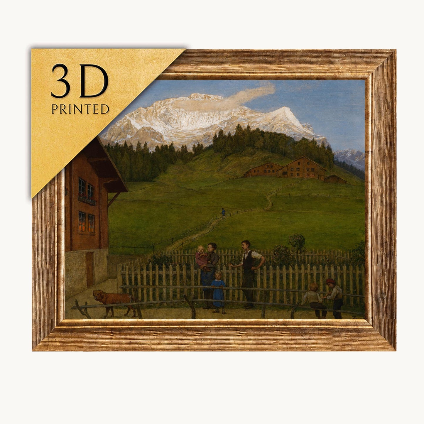 Hans Thoma 'Abend in der Schweiz II' 3D Textured Print