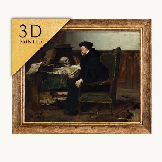 Eilif Pettersen Painting: Absorbed in his Studies, 3D Textured Print