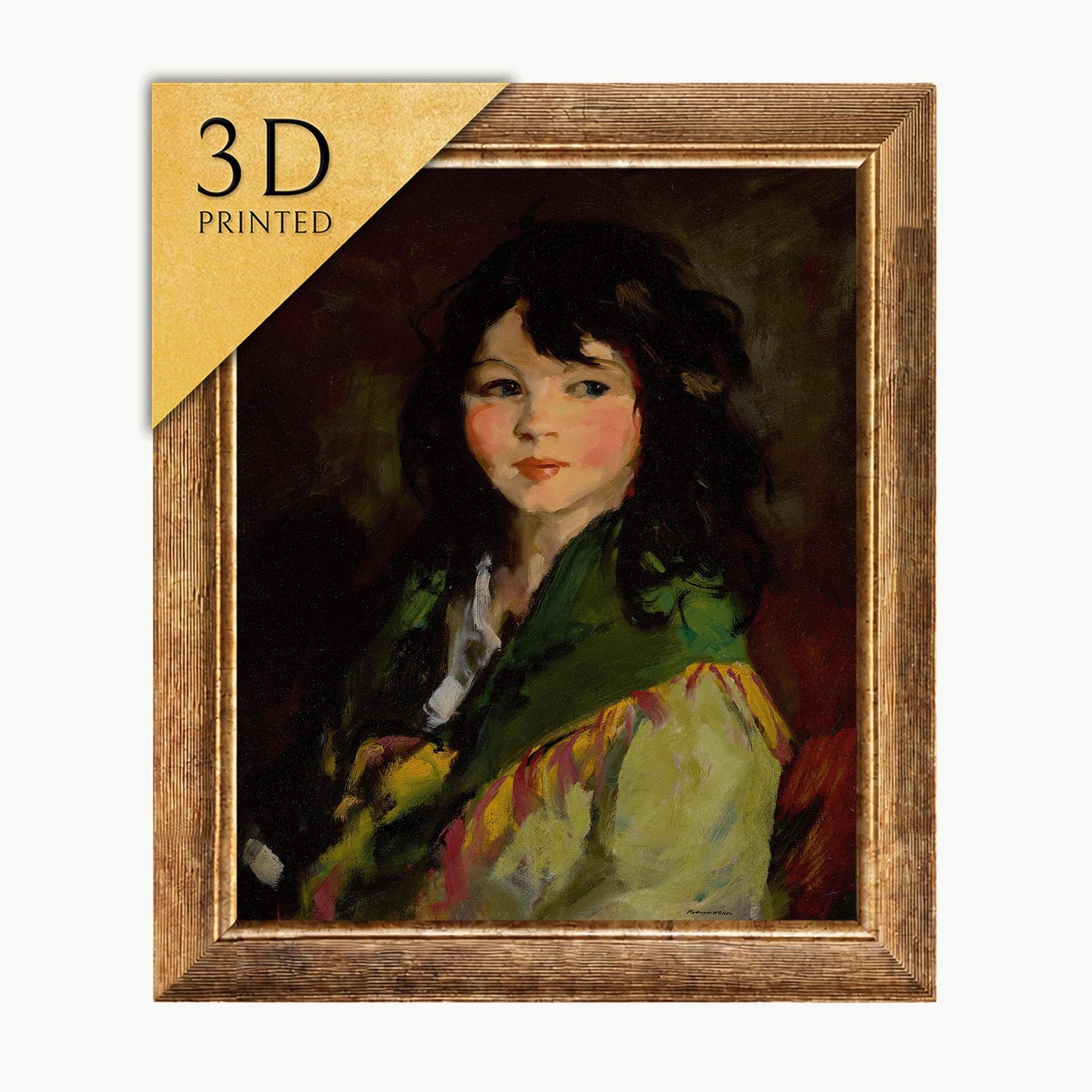 Francine Lovey by Robert Henri: 3D Printed Oil Painting Replica
