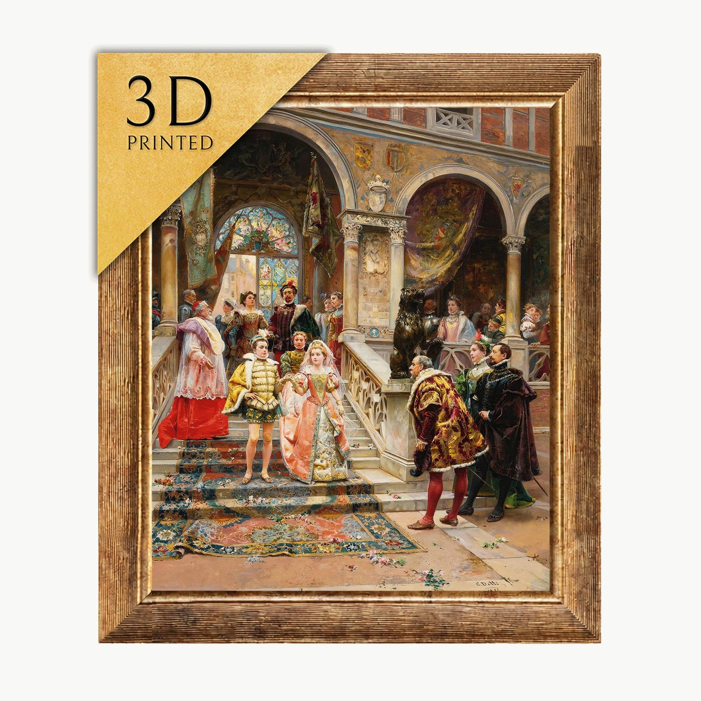 Cesare Auguste Detti - The Marriage Of The Prince - 3D Printed Textured Oil Painting Reproduction