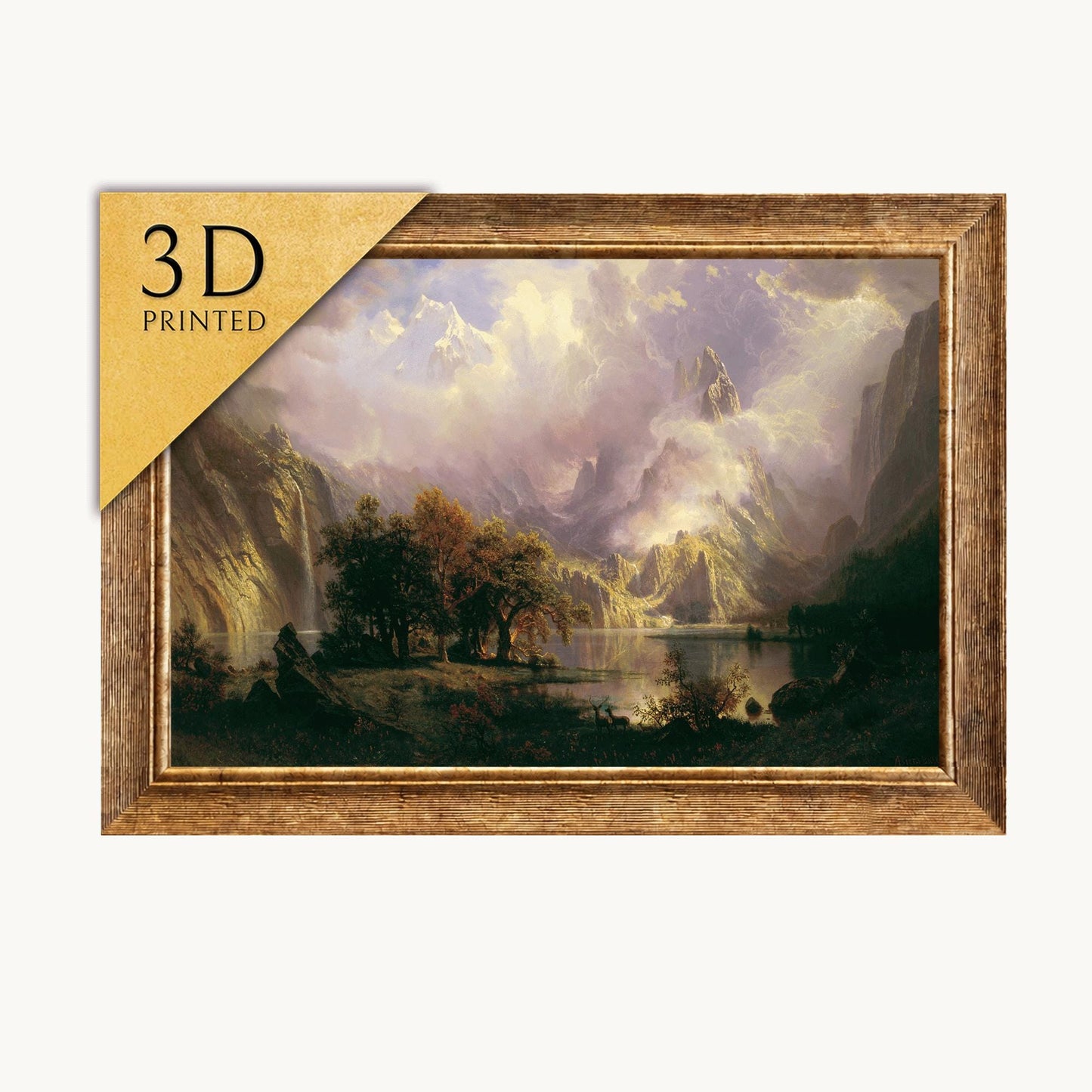 Albert Bierstadt Rocky Mountain Landscape: 3D Textured Print