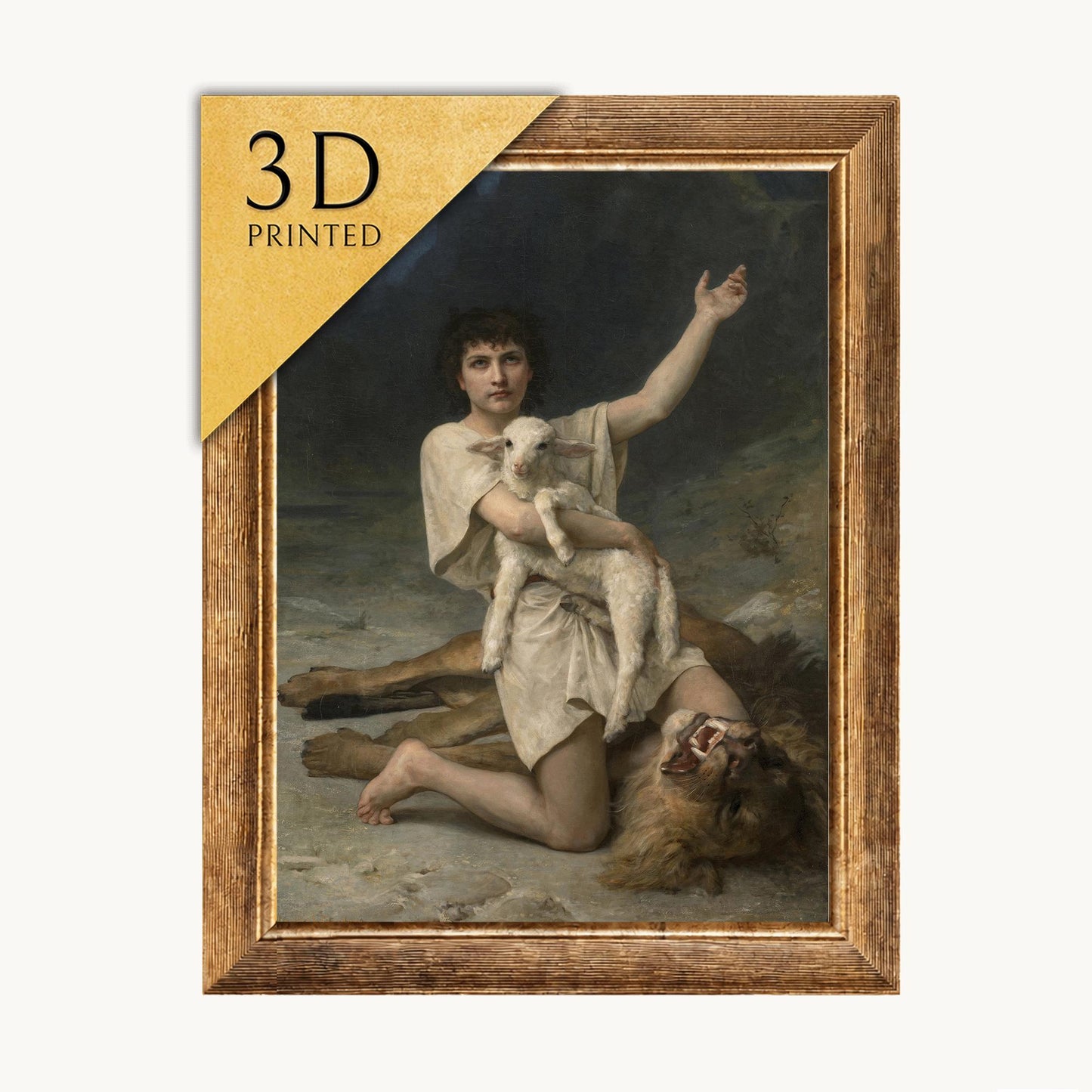 The Shepherd David 3D Print: Elizabeth Jane Gardner Oil Painting Replica