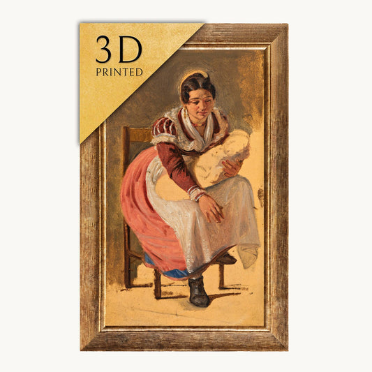 Wilhelm Marstrand Painting: Roman Woman with Child, 3D Textured Print