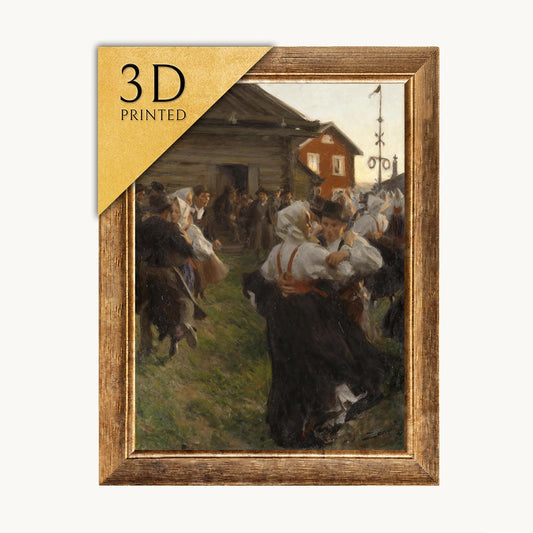 Anders Zorn Midsummer Dance 3D Print: Textured Oil Painting Reproduction