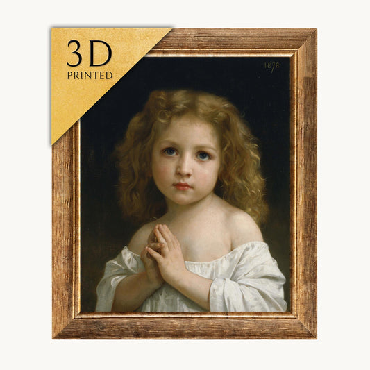 Bouguereau Little Girl 3D Print: Textured Oil Painting Reproduction