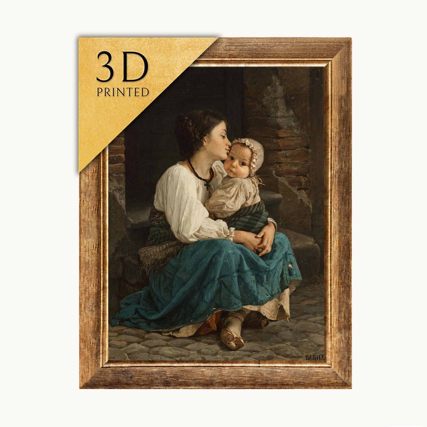 Cecrope Barilli - A Mother with Her Child: 3D Textured Print