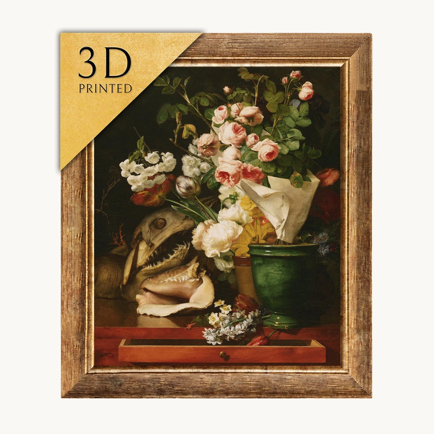 Antoine Berjon Still Life with Flowers: 3D Textured Print